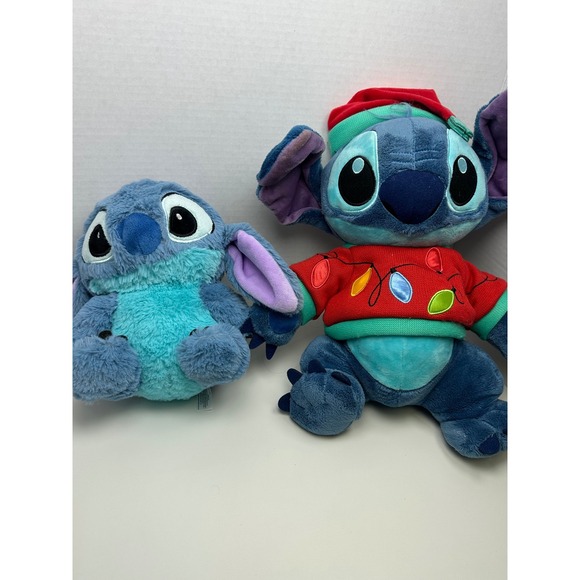 Disney Other - Disney Lilo & Stitch Plush Lot of 4 Christmas Sweater Bunny Holiday Lights Toy